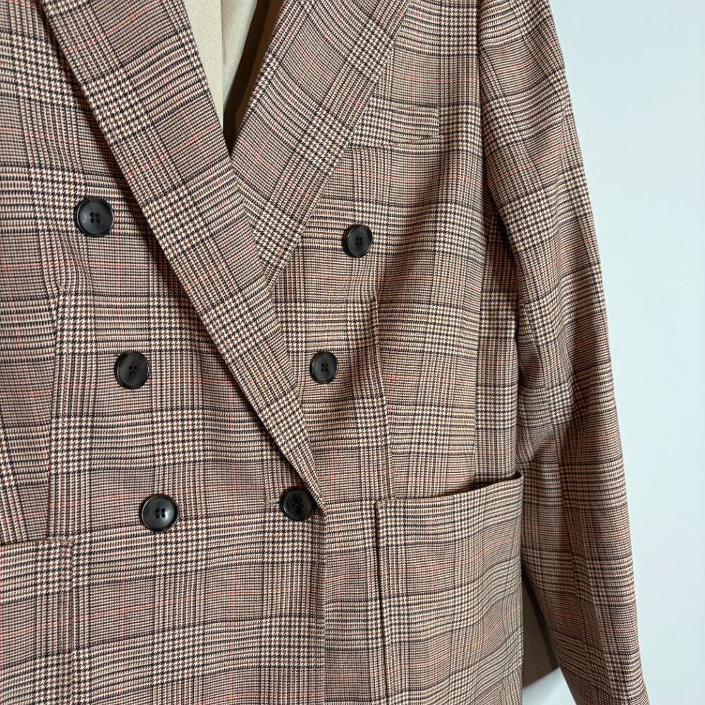 Loft Plaid Double Breasted Blazer Jacket - Picture 3 of 7
